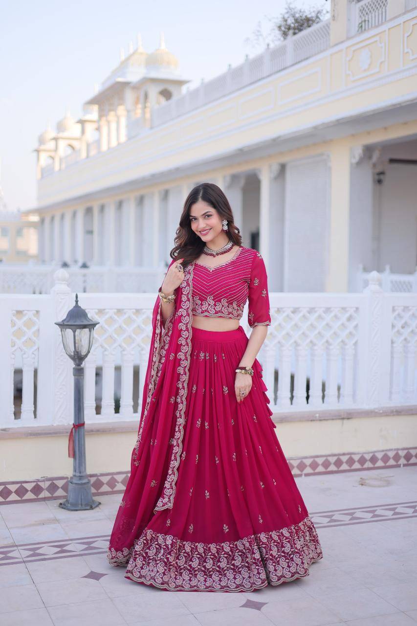 KA 5064 Sequins Pink Cheap lehenga choli wholesale